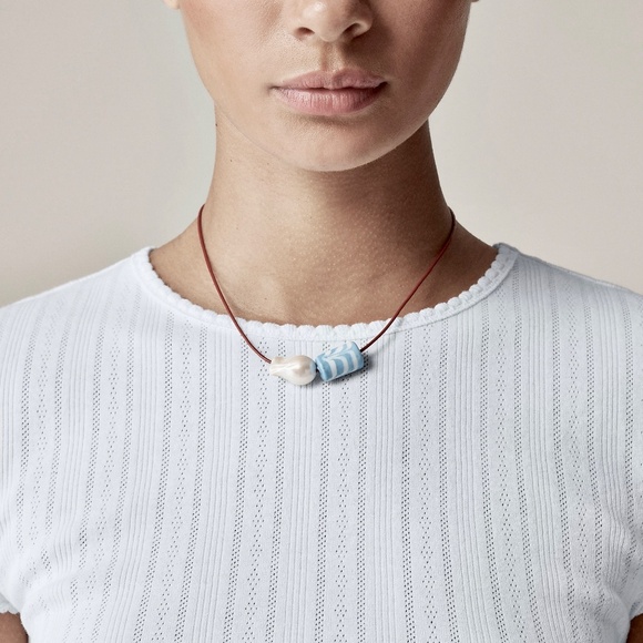 NWT! J. CREW Pointelle Short Sleeve T-Shirt Top Ocean Air Light Blue Medium - Picture 8 of 15